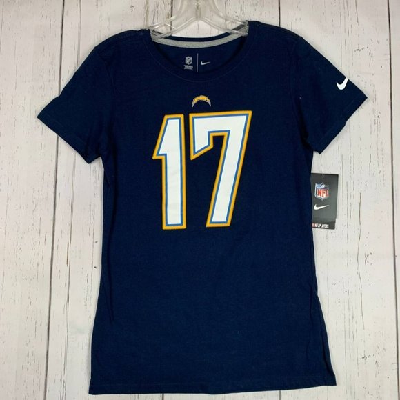 Los Angeles Chargers Rivers #17 NFL Small Nike Casual‎ T-Shirt Blue New Women - Picture 1 of 6